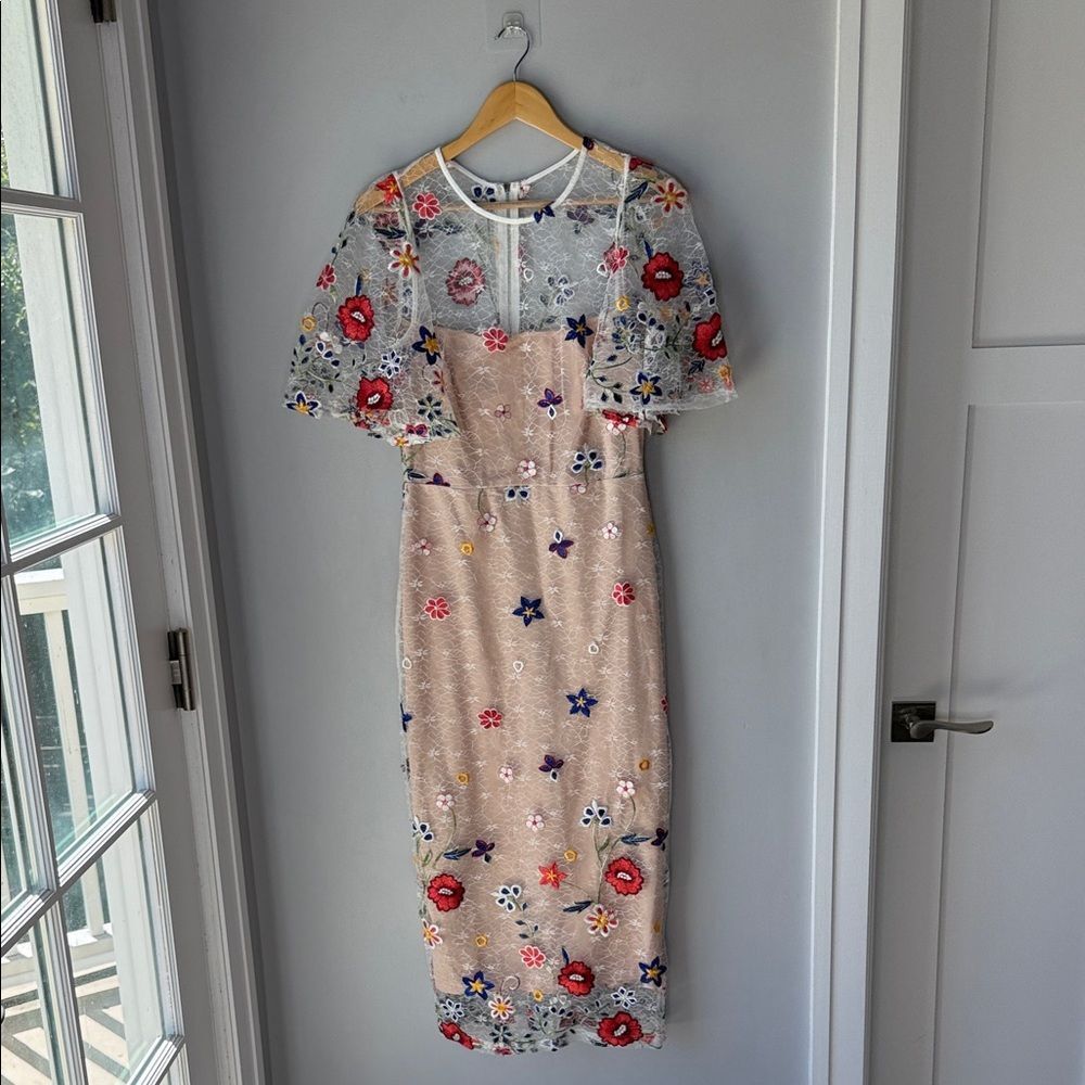 Just Me Floral Embroidered Midi Dress